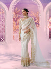 White Cutwork Saree - Ankush Jain