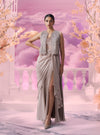 Grey Incut Jkt+gown - Ankush Jain
