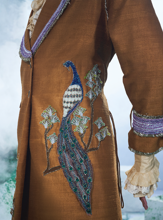 Deep Mustard Trench Coat With Shirt And Pant - Ankush Jain