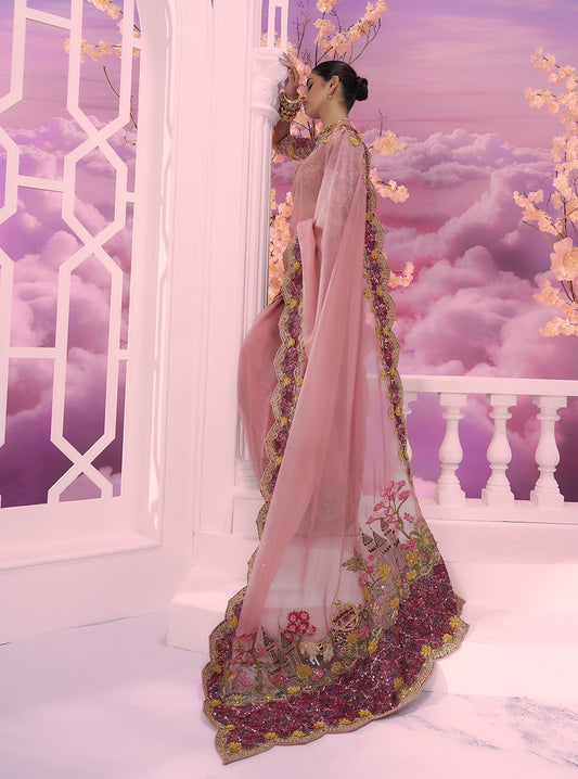 Pink Cutwork Story Pallu Buggy - Ankush Jain