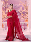 Red Saree 3d Work - Ankush Jain