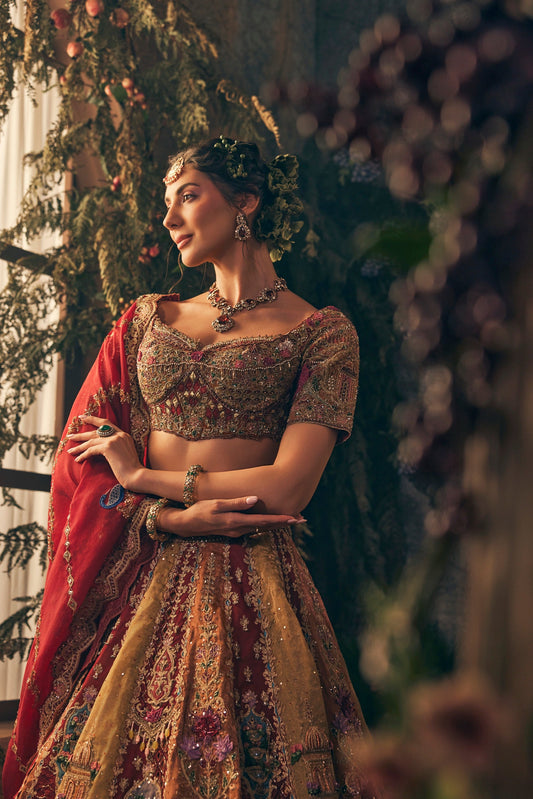 Multicolour Lehegnga - Ankush Jain