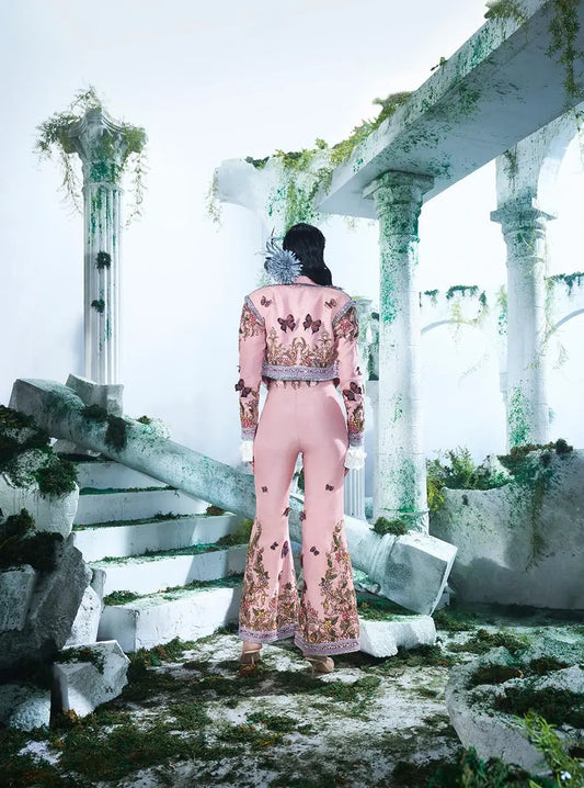 Crop Blazer Set With A Modal Shirt And Pant - Ankush Jain