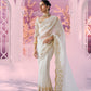 White Cutwork Saree - Ankush Jain