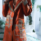 Rust Orange Trench Coat Paired With Corset Top Inside  And Pure Dupian Flared Pant - Ankush Jain