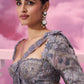 Grey Cutwork Drape Saree - Ankush Jain
