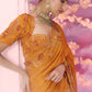 Organge Satin Organza Saree - Ankush Jain