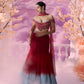 Red Grey Fish Cut Skirt Out Fit - Ankush Jain