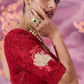 Red Saree 3d Work - Ankush Jain