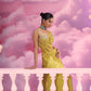 Yellow Cutwork Drape Saree - Ankush Jain