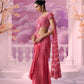 Pink Cutwork Drape Saree - Ankush Jain
