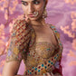 Peach Velvet Kali Gc Set - Ankush Jain