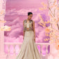 White Incut Jkt+mermiad Skirt - Ankush Jain