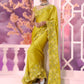Yellow Satin Organza Saree - Ankush Jain