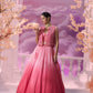 Pink Incut JKT+Mermaid Skirt - Ankush Jain