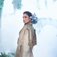 Deep Dusky Beige Size Friendly Trench Coat  Paired With Pure Dupian Silk Flared Pant - Ankush Jain
