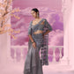 Grey Cutwork Drape Saree - Ankush Jain