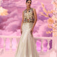 White Incut Jkt+mermiad Skirt - Ankush Jain