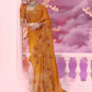 Organge Satin Organza Saree - Ankush Jain