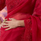 Red Saree 3d Work - Ankush Jain