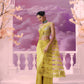 Yellow Cutwork Drape Saree - Ankush Jain