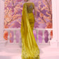 Yellow Satin Organza Saree - Ankush Jain