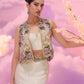 White Incut Jkt+mermiad Skirt - Ankush Jain