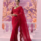 Red Saree 3d Work - Ankush Jain