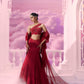 Red One Shoulder Bp With Mermaid Skirt - Ankush Jain
