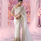 White Cutwork Saree - Ankush Jain