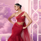 Red One Shoulder Bp With Mermaid Skirt - Ankush Jain
