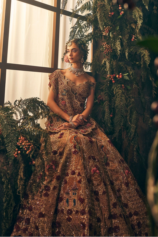 Golden Bridal frame lehenga - Ankush Jain