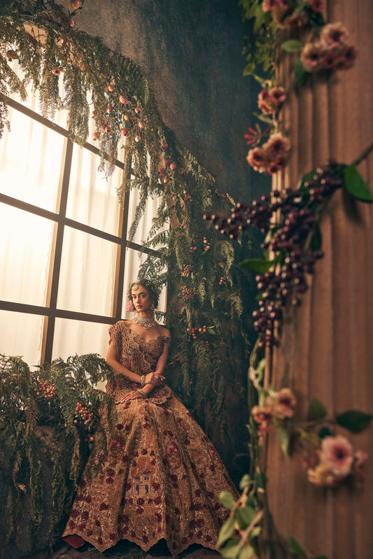 Golden Bridal frame lehenga - Ankush Jain