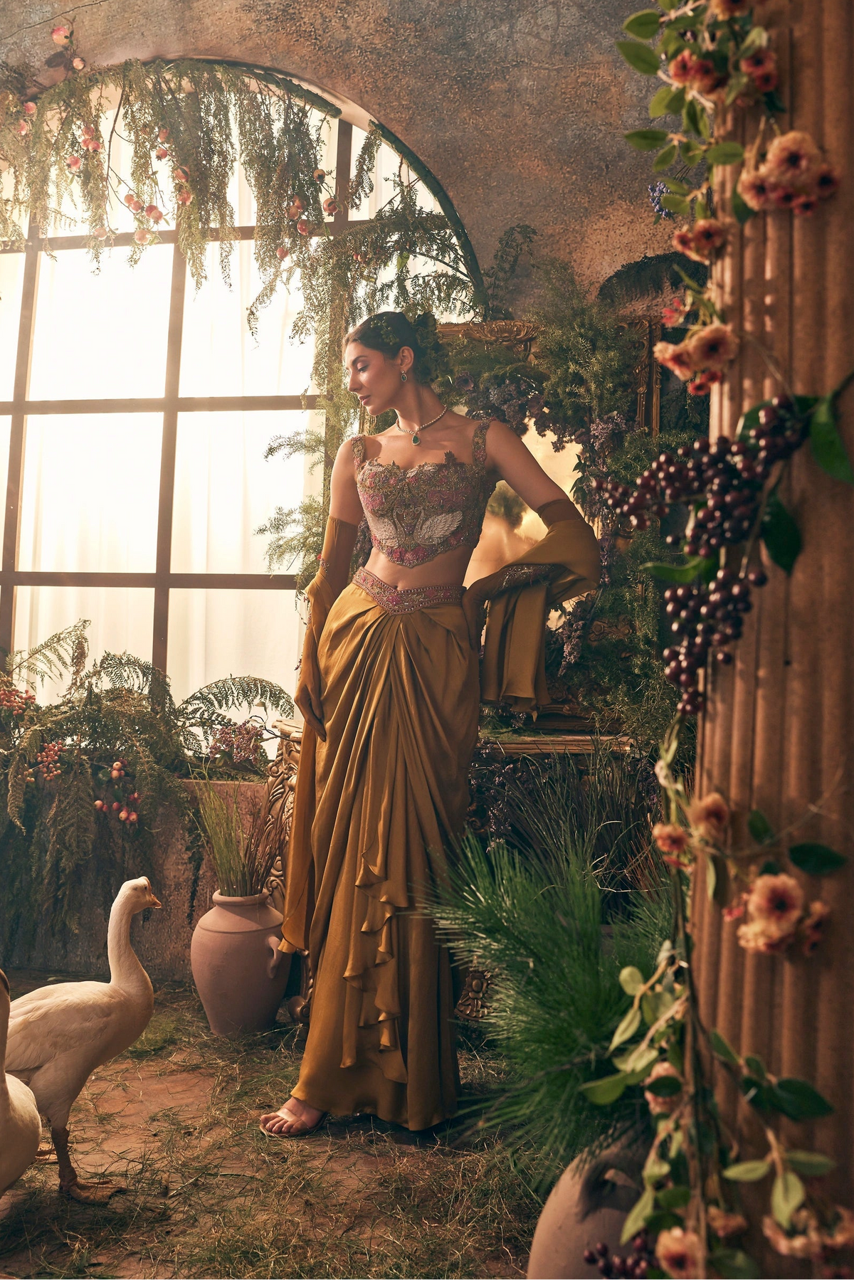 Yellow story telling skirt set - Ankush Jain