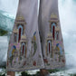 Chinon Chiffon Rushed Shirt In Dove Grey Colour Flared Pants In Same Colour - Ankush Jain