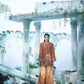 Mustard Coord Set Consists Of A Short Kurta Paired With Gajji Satin Pant - Ankush Jain