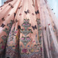 Peach Butterfly Lehenga - Ankush Jain