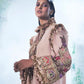 Peach Coord Set Consists Of A Foil Zari Georgette Kurta Paired With Flared Pant - Ankush Jain