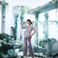 Puffed Sleeves Organza Blazer With Light Lavender Colour Pant - Ankush Jain