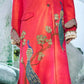 Two Toned ( Tones Of  Tangerine And  Meganta Pink) Trench Coat Paired With Chinon Chiffon Shirt With Victorian Styling And Pure Dupian Silk Flared Pant - Ankush Jain