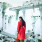 Two Toned ( Tones Of  Tangerine And  Meganta Pink) Trench Coat Paired With Chinon Chiffon Shirt With Victorian Styling And Pure Dupian Silk Flared Pant - Ankush Jain