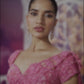Pink Cutwork Drape Saree