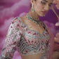 Pink Cutwork Panther Saree