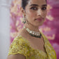 Yellow Satin Organza Saree